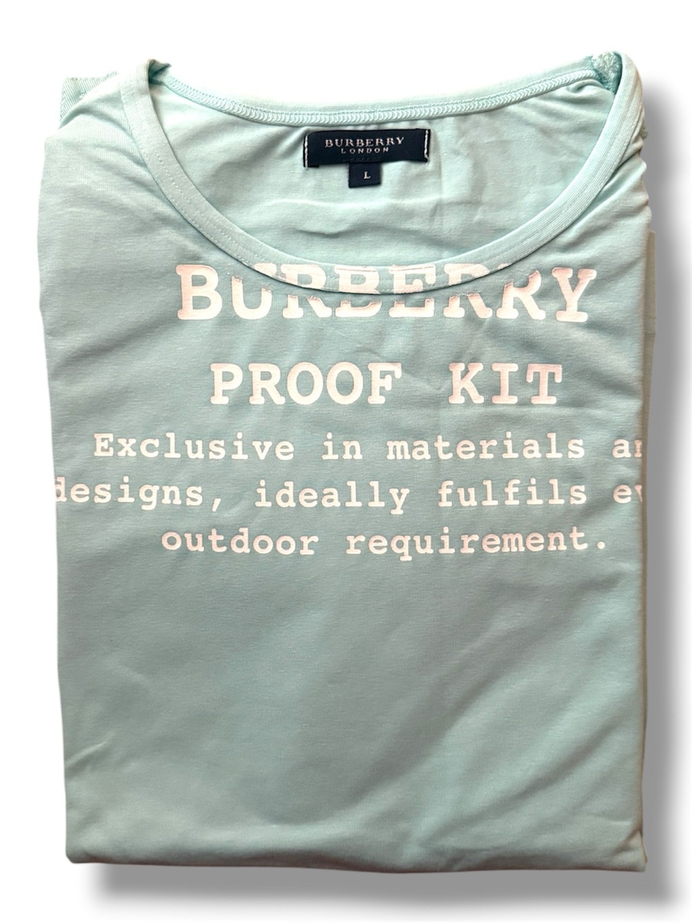 Burberry Mint Green Long Sleeve Logo Tee. Brand New.